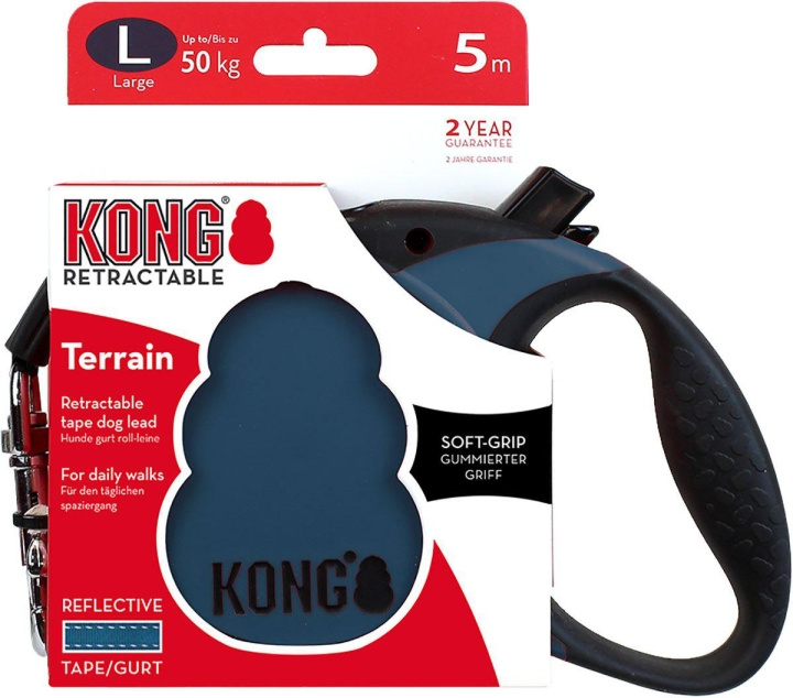 Kong Uttrekkbart bånd Terrain L 5M Tape Blue Max 50Kg - (608.1116) i gruppen HJEM, HUS OG HAGE / Dyretilbehør / Hund hos TP E-commerce Nordic AB (D04601)