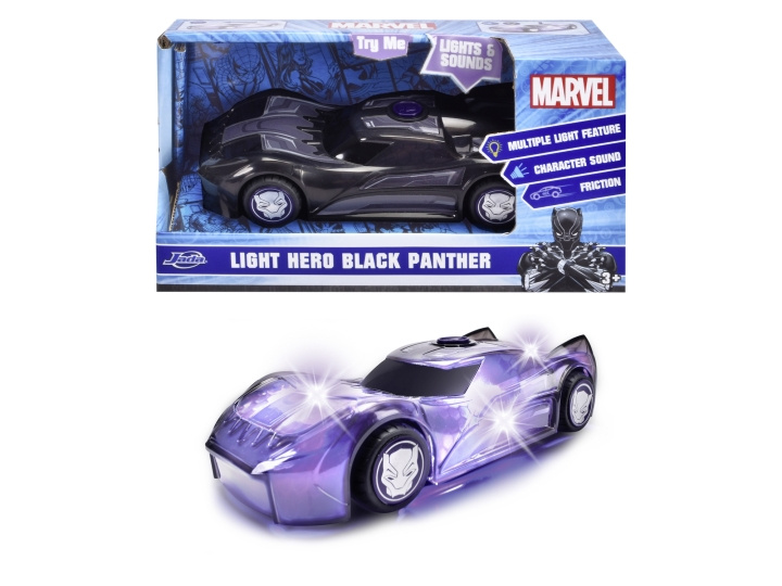 Dickie Toys Marvel Light Hero Black Panther 1:32 (203222004) i gruppen LEKER, BARN OG BABY / Leker / Lekebiler hos TP E-commerce Nordic AB (D04878)