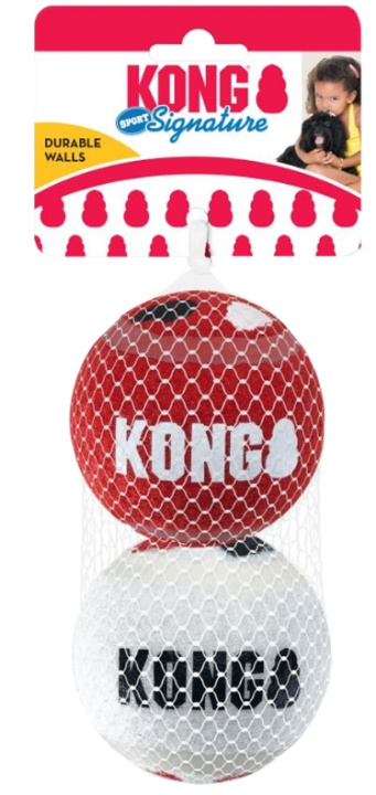 Kong Signature Sport Balls 2-pakning 8cm L - (KongSKSB12E) i gruppen HJEM, HUS OG HAGE / Dyretilbehør / Hund hos TP E-commerce Nordic AB (D04956)