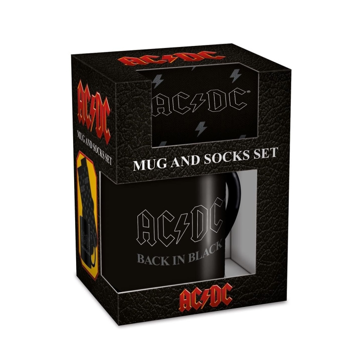 Pyramid International AC/DC krus- og sokkessett - UK 3-8 / EU 36-41 i gruppen SPORT, FRITID & HOBBY / Morsomme produkter / Kopper hos TP E-commerce Nordic AB (D04985)