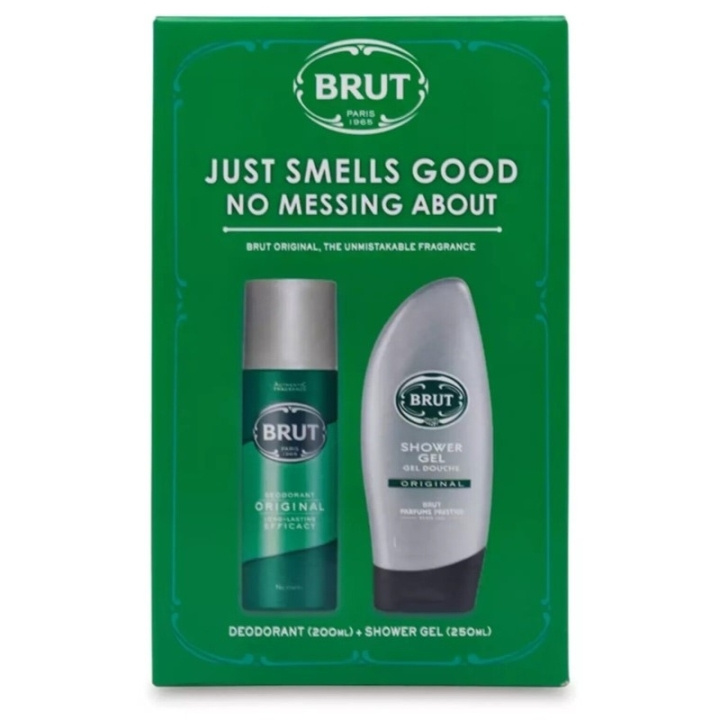 Brut Brut Gavesett Original Deodorant 200 ml + Shower Gel 250 ml i gruppen HELSE OG SKJØNNHET / Duft og parfyme / Deodorant / Deo for han hos TP E-commerce Nordic AB (D05587)