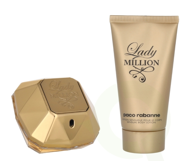 Paco Rabanne Lady Million Giftset 125 ml Edp Spray 50ml/Body Lotion 75ml i gruppen HELSE OG SKJØNNHET / Gavesett / Gavesett for henne hos TP E-commerce Nordic AB (D05707)