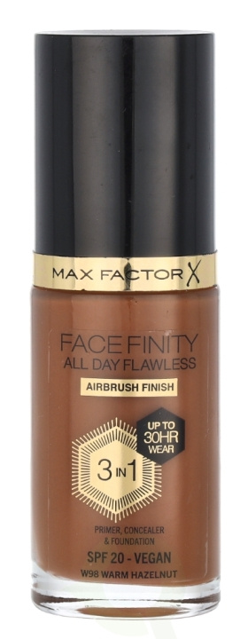 Max Factor Facefinity All Day Flawless 3 In 1 Foundation 30 ml W98 Warm Hazelnut i gruppen HELSE OG SKJØNNHET / Makeup / Makeup ansikt / Foundation hos TP E-commerce Nordic AB (D05835)