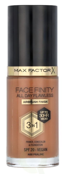 Max Factor Facefinity All Day Flawless 3 In 1 Foundation 30 ml N88 Praline i gruppen HELSE OG SKJØNNHET / Makeup / Makeup ansikt / Foundation hos TP E-commerce Nordic AB (D05838)