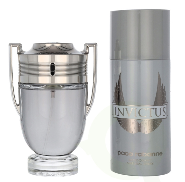 Paco Rabanne Invictus Giftset 250 ml Edt Spray 100ml/Deo Spray 150 ml i gruppen HELSE OG SKJØNNHET / Duft og parfyme / Parfyme / Parfyme for han hos TP E-commerce Nordic AB (D06029)