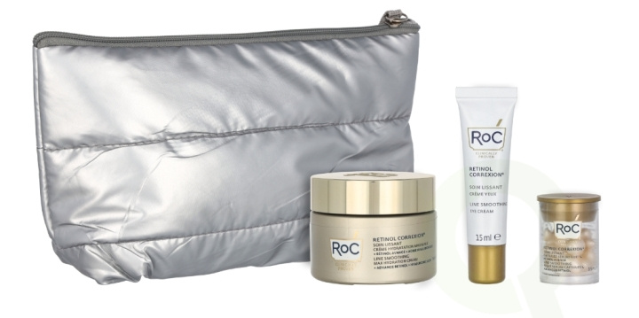 ROC Retinol Correxion Line Black Friday Set 68.5 ml Retinol Correxion Line smoothing Night Serum Capsules - 3.5ml, Retinol Correxion Line smoothing Eye Cream 15ml, Retinol Correxion Line Smoothing Max Hydration Cream 50ml i gruppen HELSE OG SKJØNNHET / Gavesett / Gavesett for henne hos TP E-commerce Nordic AB (D06090)