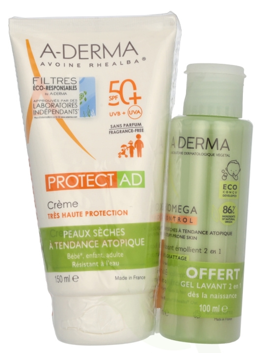 A-Derma Protect AD Cream SPF50+ Set 250 ml Cream 100ml/Gel 150ml i gruppen HELSE OG SKJØNNHET / Hudpleie / Soling / Solkrem hos TP E-commerce Nordic AB (D06125)