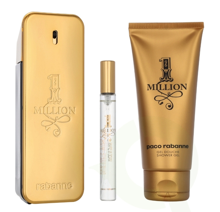 Paco Rabanne 1 Million Giftset 210 ml Edt Spray 100ml/Shower Gel 100ml/Travel Spray 10ml i gruppen HELSE OG SKJØNNHET / Duft og parfyme / Parfyme / Parfyme for han hos TP E-commerce Nordic AB (D06183)