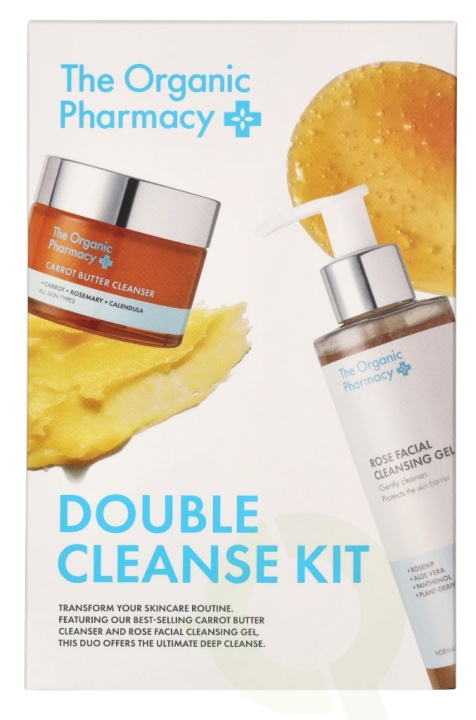 The Organic Pharmacy Double Cleanse Set 250 ml Carrot butter Cleanser 50 ml/Rose Facial Cleansing Gel 200 ml i gruppen HELSE OG SKJØNNHET / Hudpleie / Ansikt / Rengjøring hos TP E-commerce Nordic AB (D06266)