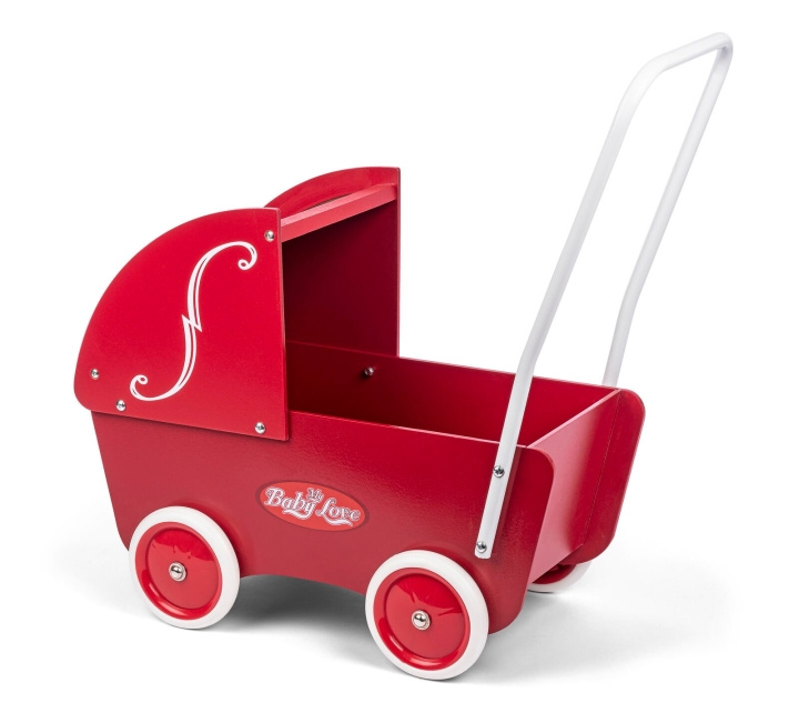 My Baby Rød dukkevogn i tre (61302) i gruppen LEKER, BARN OG BABY / Leker / Dukker & tilbehør hos TP E-commerce Nordic AB (D06514)