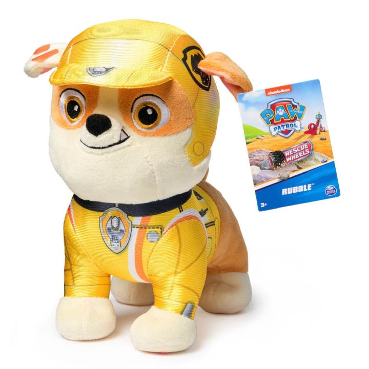 Paw Patrol Rescue Wheels - Basic plysj - Rubble (19 cm) i gruppen LEKER, BARN OG BABY / Babyleker (0-3 år) / Kosedyr hos TP E-commerce Nordic AB (D06543)