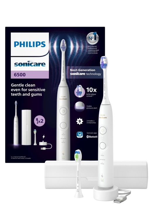 Philips Sonicare White elektrisk tannbørste serie 6500 HX7410/02 i gruppen HELSE OG SKJØNNHET / Munnpleie / Elektriske tannbørster hos TP E-commerce Nordic AB (D06623)