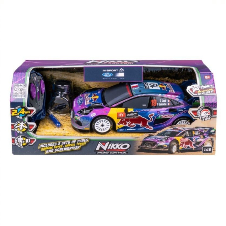 Nikko RC M-Sport Ford Puma med ekstra dekk (28 cm) (10401) i gruppen LEKER, BARN OG BABY / Leker / Lekebiler hos TP E-commerce Nordic AB (D06631)