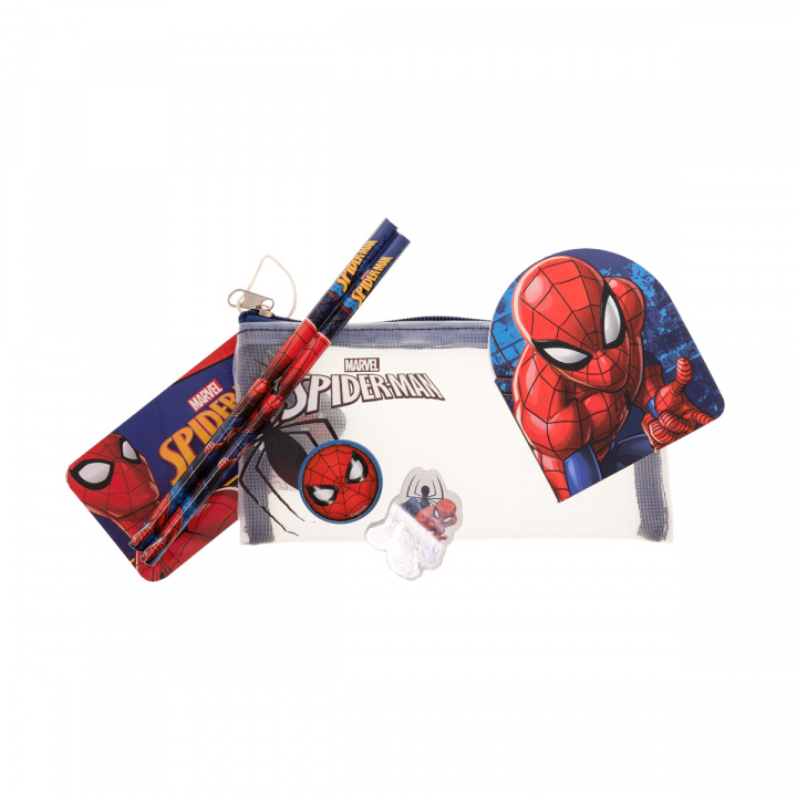 STOR Kids Licensing - Fylt pennal i netting med skrivesaker - Spiderman (017808156) i gruppen SPORT, FRITID & HOBBY / Hobby / Male & Tegne / Penner, Fargestifter & Blekk hos TP E-commerce Nordic AB (D06644)