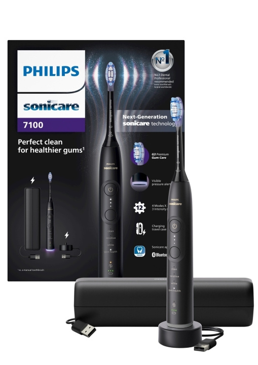 Philips Sonicare svart elektrisk tannbørste serie 7100 HX7421/01 i gruppen HELSE OG SKJØNNHET / Munnpleie / Elektriske tannbørster hos TP E-commerce Nordic AB (D06701)