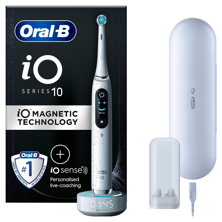 Oral B iO10 Stardust White elektrisk tannbørste i gruppen HELSE OG SKJØNNHET / Munnpleie / Elektriske tannbørster hos TP E-commerce Nordic AB (D06708)