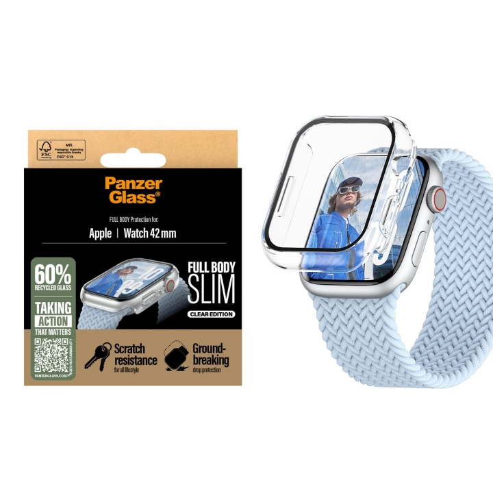 PanzerGlass Skjermbeskytter - Apple Watch 10 - 41mm Fullbody Slim - Transparent i gruppen SPORT, FRITID & HOBBY / Smartwatch og Aktivitetsmålere / Tilbehør hos TP E-commerce Nordic AB (D07011)