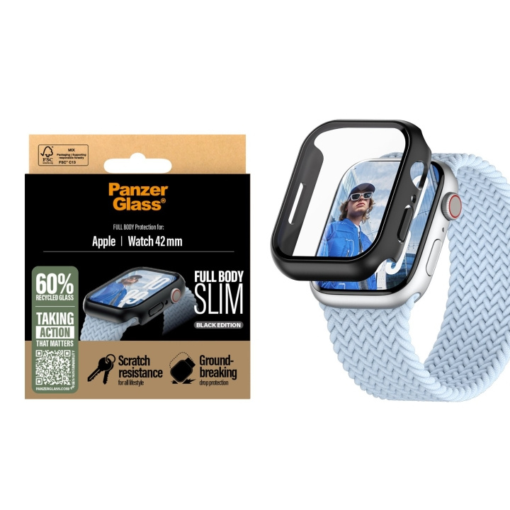 PanzerGlass Skjermbeskytter - Apple Watch 10 - 41 mm FullBody Slim - Svart i gruppen SPORT, FRITID & HOBBY / Smartwatch og Aktivitetsmålere / Tilbehør hos TP E-commerce Nordic AB (D07013)