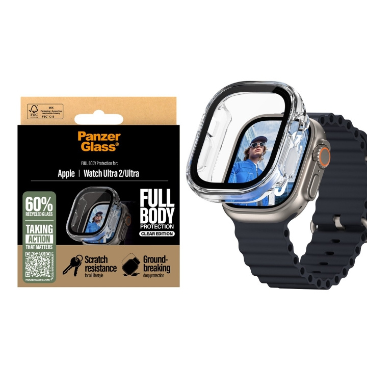 PanzerGlass Skjermbeskytter - Apple Watch Ultra 3 - FullBody - Transparent i gruppen SPORT, FRITID & HOBBY / Smartwatch og Aktivitetsmålere / Tilbehør hos TP E-commerce Nordic AB (D07015)