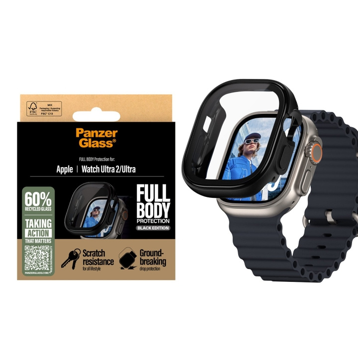 PanzerGlass Skjermbeskytter - Apple Watch Ultra 3 - FullBody - Svart i gruppen SPORT, FRITID & HOBBY / Smartwatch og Aktivitetsmålere / Tilbehør hos TP E-commerce Nordic AB (D07016)