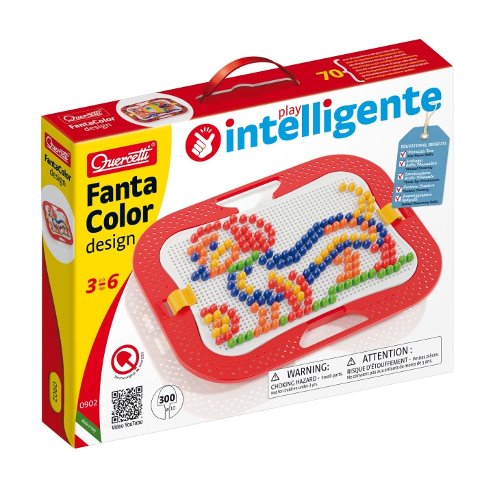 Quercetti FantaColor Design (300 stk) - (QU-0902) i gruppen SPORT, FRITID & HOBBY / Hobby / Perler / Perleplater & Perler hos TP E-commerce Nordic AB (D07045)