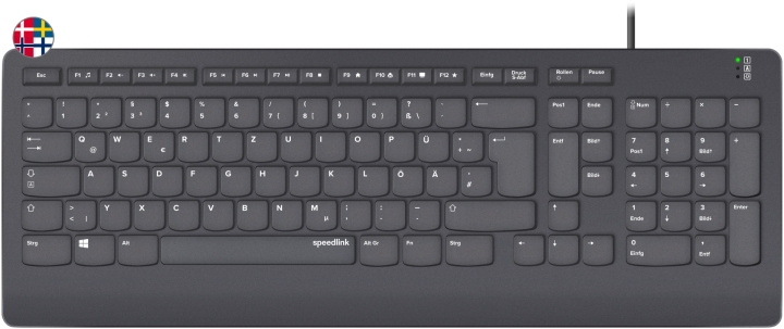 Speedlink HI-GENIC Antibakterielt tastatur, svart - nordisk layout i gruppen Datautstyr / Mus & Tastatur / Tastatur hos TP E-commerce Nordic AB (D07068)