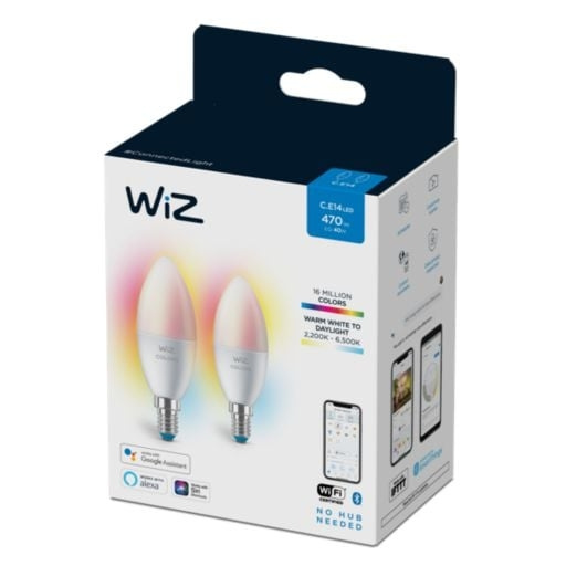 WiZ Candle C37 E14 2-pakning farge i gruppen Elektronikk / Lys / LED-lys hos TP E-commerce Nordic AB (D07093)