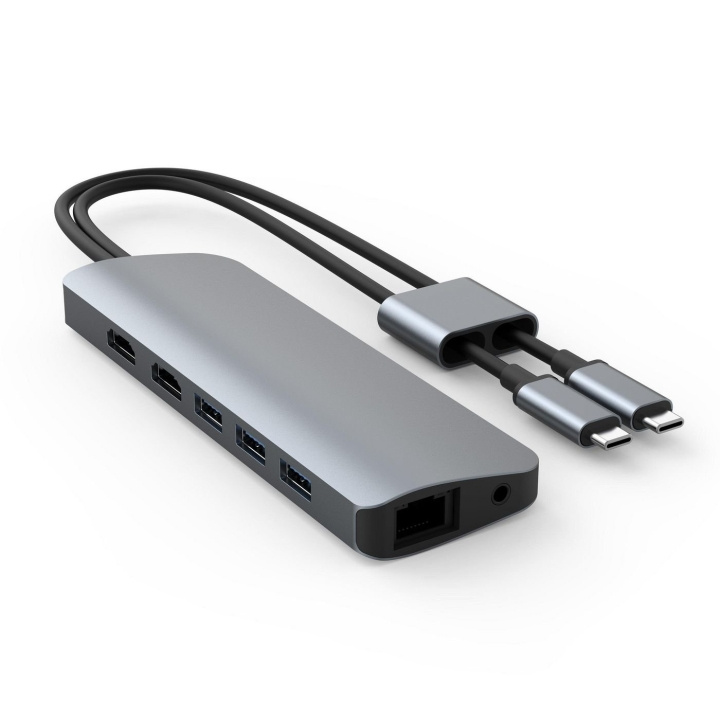 Targus Hyper - HyperDrive VIPER 10-i-2, dobbel 4K60Hz HDMI for MacBook Pro/Air og alle USB-C-enheter, Ethernet, 3,5 mm lydkontakt i gruppen Datautstyr / Bærbare datamaskiner og tilbehør / Dokkingstasjoner hos TP E-commerce Nordic AB (D07104)