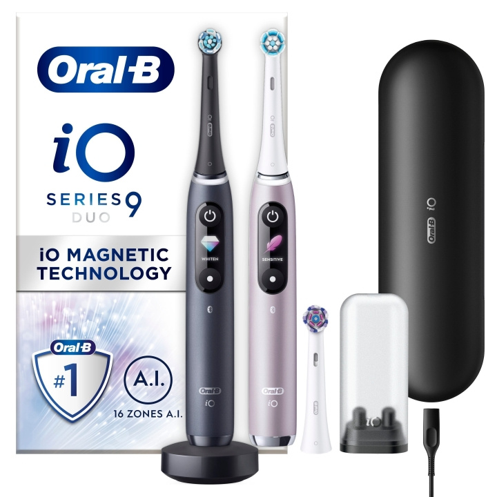 Oral B iO9 Duo Pack Black Onyx & Rose Quartz elektrisk tannbørste i gruppen HELSE OG SKJØNNHET / Munnpleie / Elektriske tannbørster hos TP E-commerce Nordic AB (D07145)