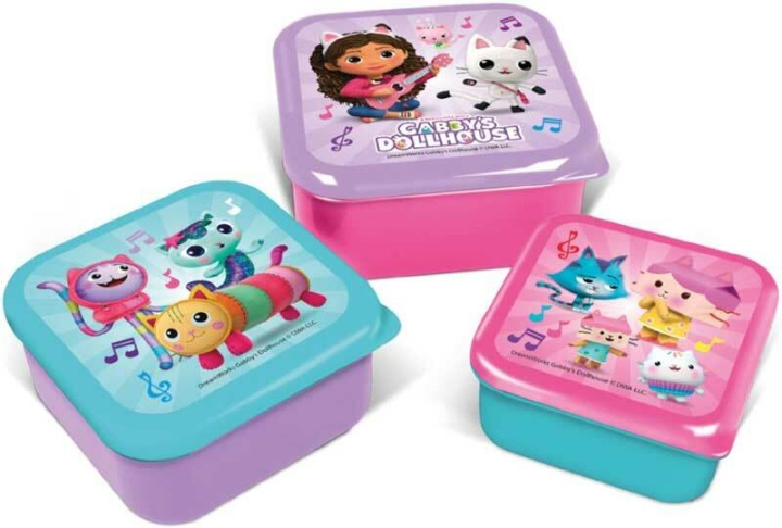 STOR 3 stk. Snack Boxes Set - Gabby\'s Dollhouse i gruppen HJEM, HUS OG HAGE / Kjøkkenutstyr / Matbokser & Matbeholder hos TP E-commerce Nordic AB (D07152)