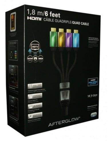 PDP Gaming Quad HDMI-kabel 6\' AfterGlow (grønn/gull/lilla/blå) i gruppen Elektronikk / Kabler og adaptere / HDMI / Kabler hos TP E-commerce Nordic AB (D07293)