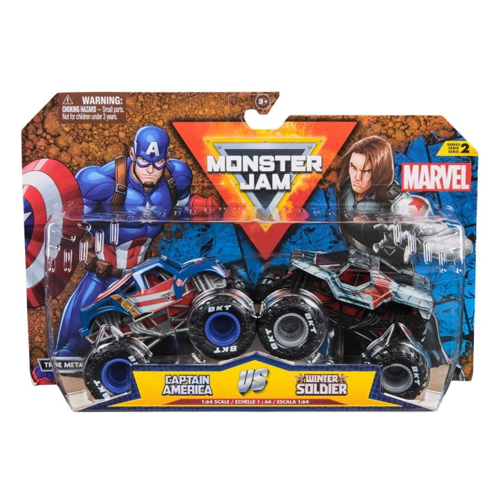 Monster Jam 1:64 Marvel 2-pakning - Captain America vs. Winter Soldier i gruppen LEKER, BARN OG BABY / Leker / Lekebiler hos TP E-commerce Nordic AB (D07332)