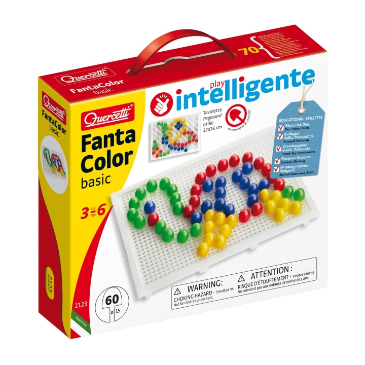 Quercetti FantaColor Tab Basic (60 stk) - (QU-2123) i gruppen SPORT, FRITID & HOBBY / Hobby / Perler / Perleplater & Perler hos TP E-commerce Nordic AB (D07365)