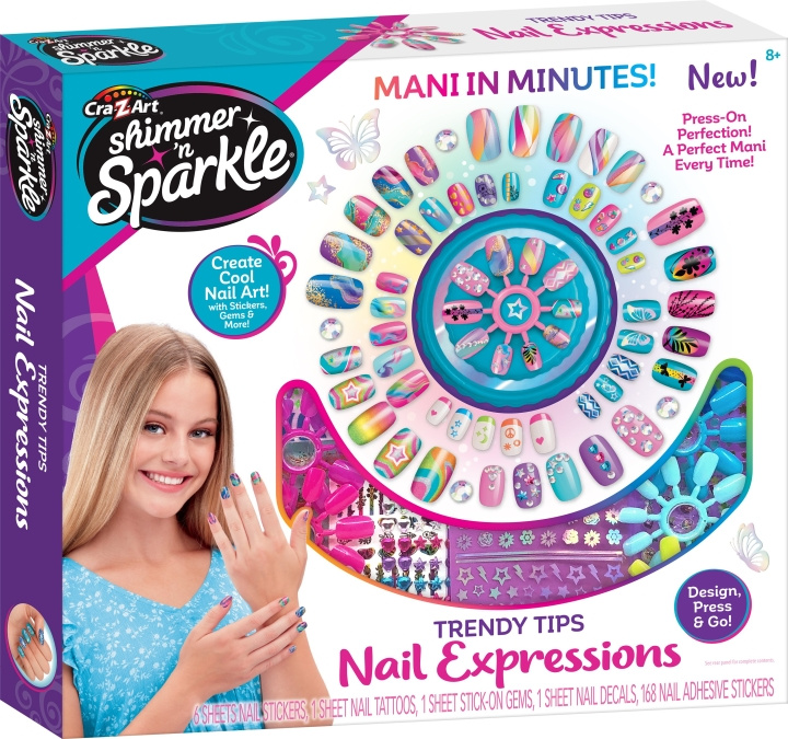 Shimmer n Sparkle Trendy Tips Nail Expressions (65610S) i gruppen LEKER, BARN OG BABY / Leker / Håndtverk hos TP E-commerce Nordic AB (D07729)