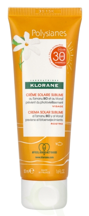 Klorane Polysianes Solar Sublime Face Sun Cream SPF30 50 ml i gruppen HELSE OG SKJØNNHET / Hudpleie / Soling / Solkrem hos TP E-commerce Nordic AB (D08154)