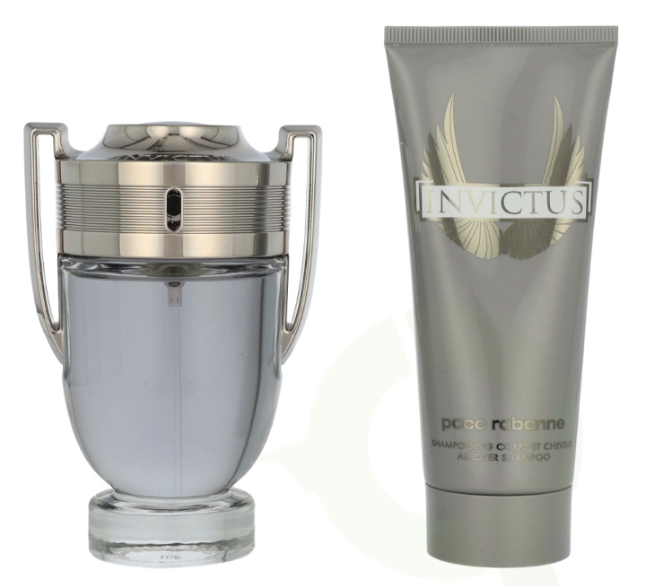 Paco Rabanne Invictus Giftset 200 ml Edt Spray 100ml/Shower Gel 100ml i gruppen HELSE OG SKJØNNHET / Gavesett / Gavesett for ham hos TP E-commerce Nordic AB (D08173)