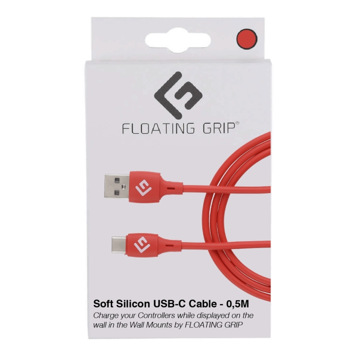 FLOATING GRIP 0,5M USB-C-kabel i silikon (rød) i gruppen Datautstyr / Kabler og adaptere / USB / USB-C hos TP E-commerce Nordic AB (D08481)