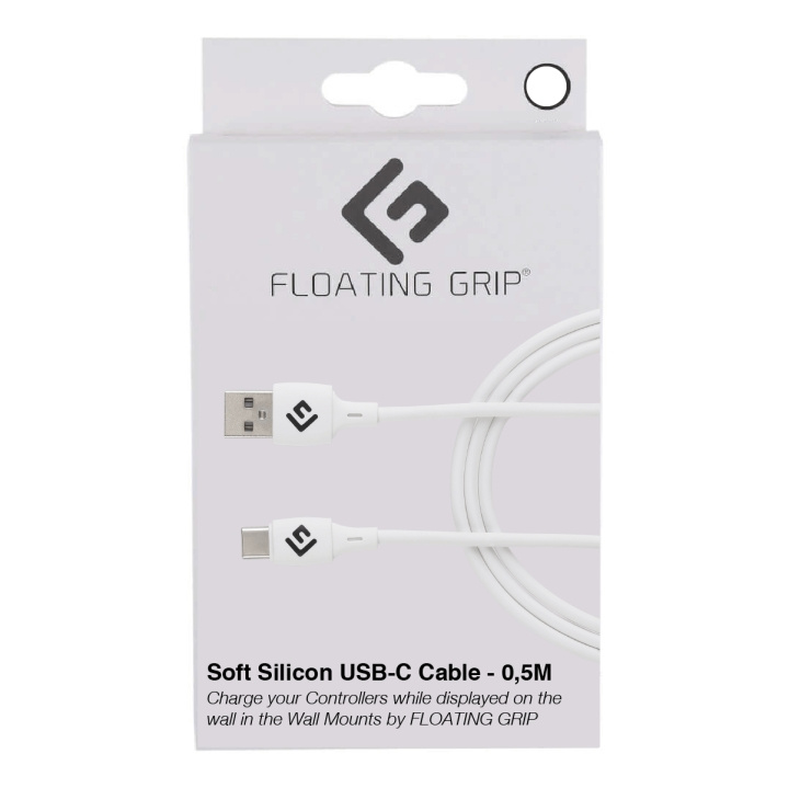 FLOATING GRIP 0,5M USB-C-kabel i silikon (hvit) i gruppen Datautstyr / Kabler og adaptere / USB / USB-C hos TP E-commerce Nordic AB (D08484)