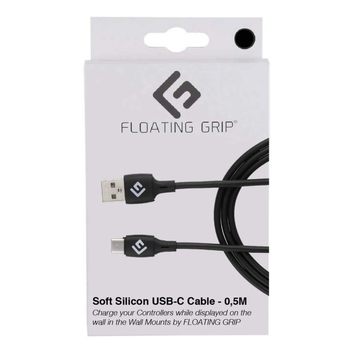 FLOATING GRIP 0,5M USB-C-kabel i silikon (svart) i gruppen Datautstyr / Kabler og adaptere / USB / USB-C hos TP E-commerce Nordic AB (D08485)