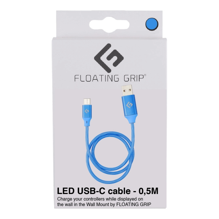 FLOATING GRIP 0,5M LED USB-C-kabel (blå) i gruppen Datautstyr / Kabler og adaptere / USB / USB-C hos TP E-commerce Nordic AB (D08487)