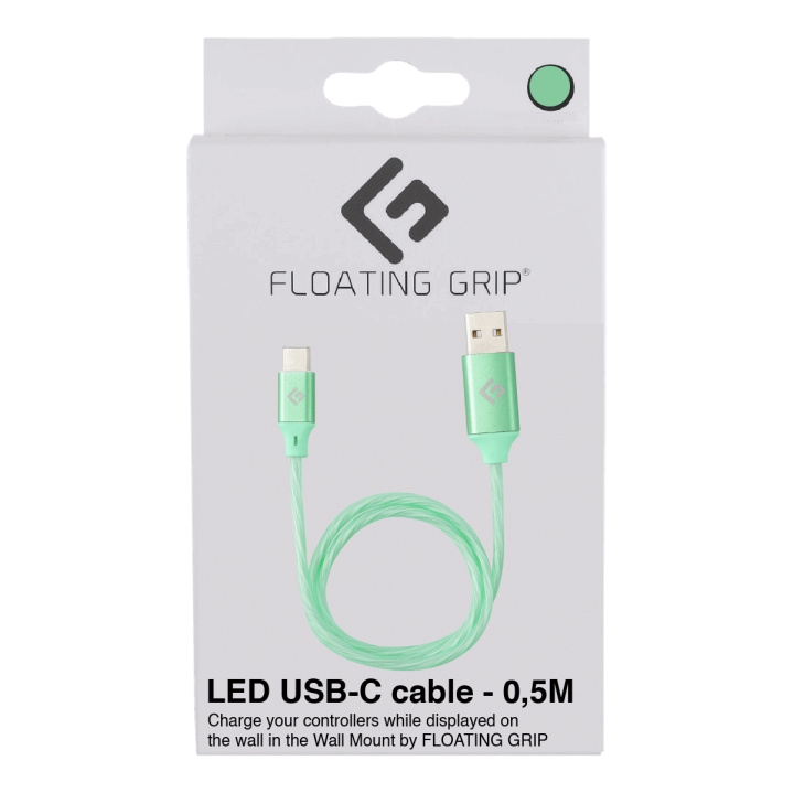 FLOATING GRIP 0,5M LED USB-C-kabel (grønn) i gruppen Datautstyr / Kabler og adaptere / USB / USB-C hos TP E-commerce Nordic AB (D08488)