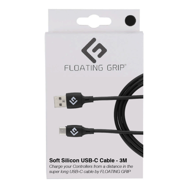 FLOATING GRIP 3M USB-C-kabel i silikon (svart) i gruppen Datautstyr / Kabler og adaptere / USB / USB-C hos TP E-commerce Nordic AB (D08500)