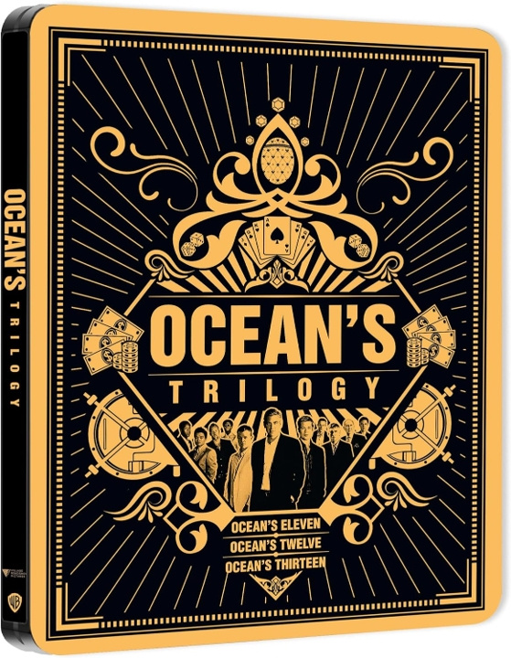 Oceans Trilogy 11-13 - Limited Edition Steelbook (4K Ultra HD + Blu-ray) i gruppen Elektronikk / Lyd & Bilde / TV og tilbehør / Filmer / Blu-ray hos TP E-commerce Nordic AB (D08526)