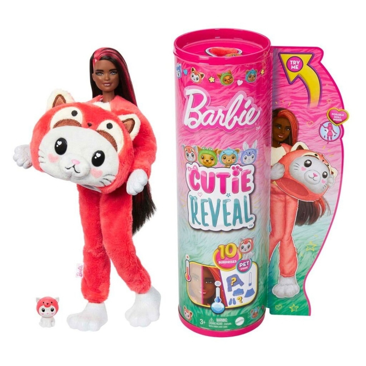 Barbie Cutie Reveal-kostyme - Kitty Red Panda (960-2426) i gruppen LEKER, BARN OG BABY / Leker / Dukker & tilbehør hos TP E-commerce Nordic AB (D08879)