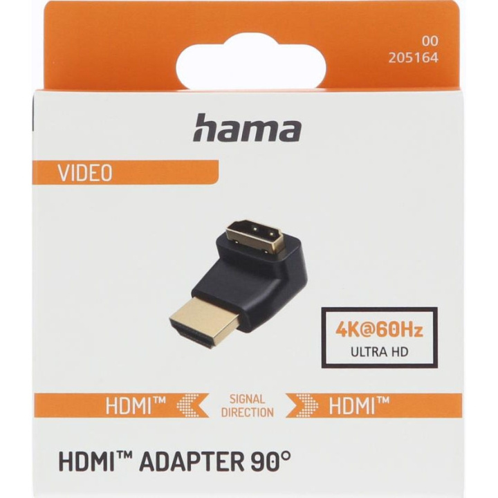 Hama Adapter Hdmi 90 Grad Gull Svart i gruppen Elektronikk / Kabler og adaptere / HDMI hos TP E-commerce Nordic AB (D09189)