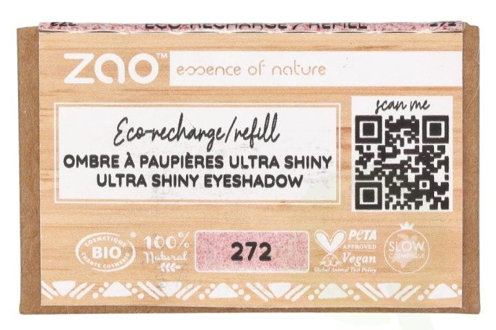 Zao Rectangle Shiny Eyeshadow - Refill 1.3 g #272 Rose Feeriqu i gruppen HELSE OG SKJØNNHET / Makeup / Øyne og øyebryn / Øyeskygger hos TP E-commerce Nordic AB (D09351)