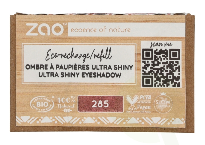 Zao Rectangle Shiny Eyeshadow - Refill 1.3 g #285 Metal Rose i gruppen HELSE OG SKJØNNHET / Makeup / Øyne og øyebryn / Øyeskygger hos TP E-commerce Nordic AB (D09401)