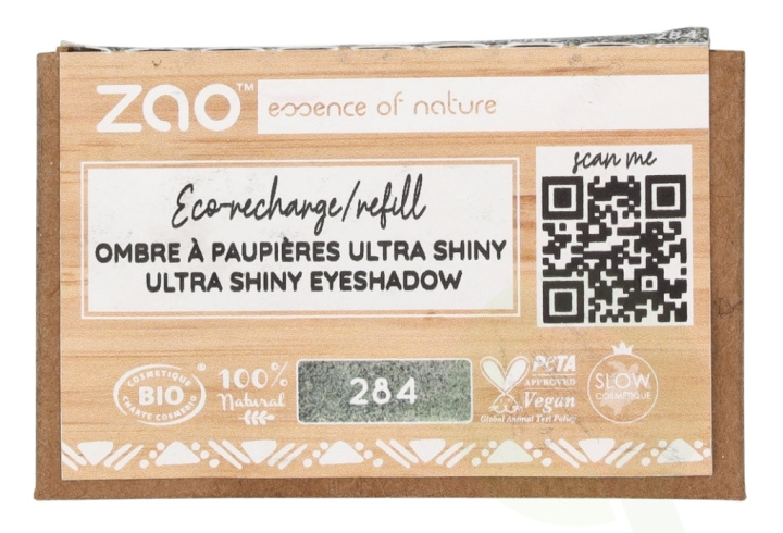 Zao Rectangle Shiny Eyeshadow - Refill 1.3 g #284 Vert Scarabe i gruppen HELSE OG SKJØNNHET / Makeup / Øyne og øyebryn / Øyeskygger hos TP E-commerce Nordic AB (D09402)