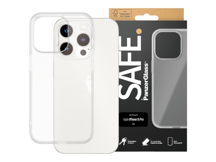 PanzerGlass SAFE. by PanzerGlass Shell to Apple iPhone 15 Pro, Transparent i gruppen SMARTTELEFON & NETTBRETT / Mobilbeskyttelse / Apple / iPhone 15 hos TP E-commerce Nordic AB (D10139)