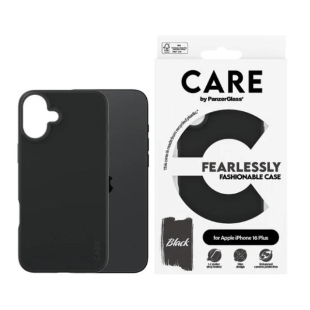 PanzerGlass CARE Fashionable Case for iPhone 16 Plus Svart i gruppen SMARTTELEFON & NETTBRETT / Mobilbeskyttelse / Apple / iPhone 16 hos TP E-commerce Nordic AB (D10252)